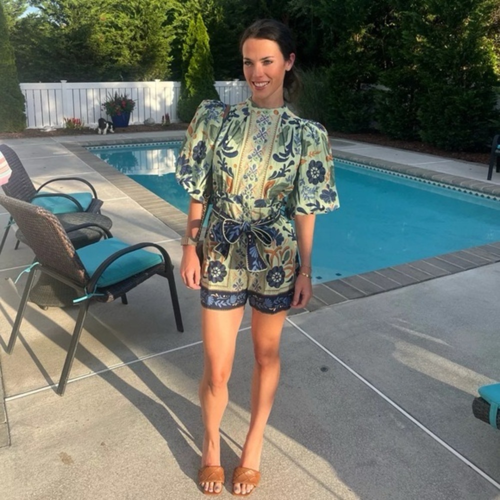 FARM Rio Ocean Tapestry Green Romper - Picture 2 of 14